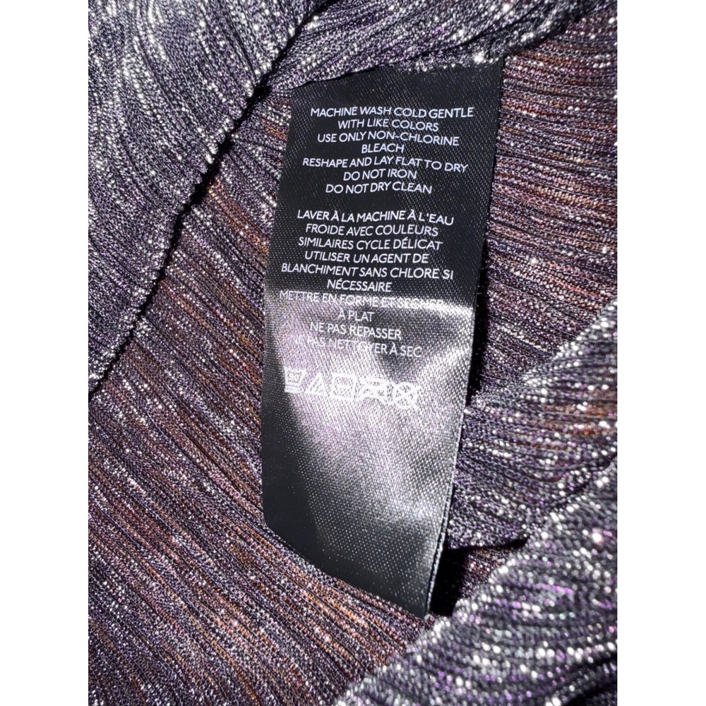 Pilcro Button Down Shirt Womens XS Purple Metallic Shimmer Glam Long Sleeve Top - Picture 7 of 8